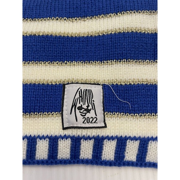 WHOOPI GOLDBERG C For Chanukah Blue White Yellow Dog Sweater & Beanie Set Medium - Picture 6 of 11